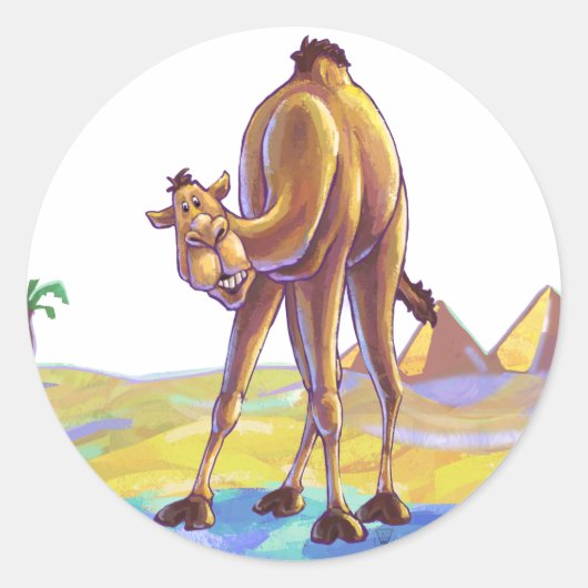 Camel Gifts & Accessoires Ronde Sticker (Voorkant)