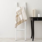 Camel Gingham Pattern Monogram Naam Sherpa Deken (In situ)