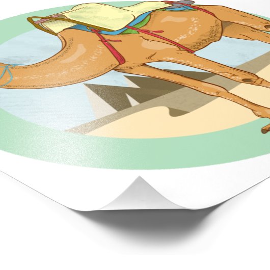 Camel Giza Pyramids Foto Afdruk (Hoek)