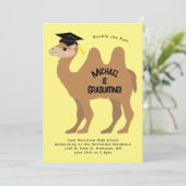 Camel Graduation Party Invitation Two Hump Kaart (Staand voorkant)