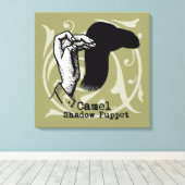 Camel Hand Puppet Shadow Games Canvas Afdruk (Insitu (Houten vloer))