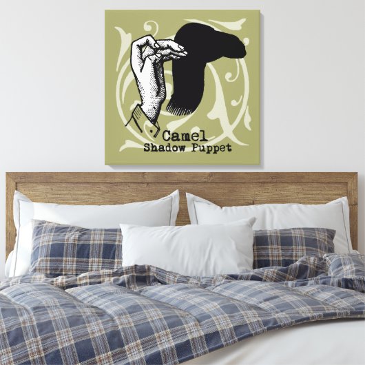 Camel Hand Puppet Shadow Games Canvas Afdruk (Insitu (Slaapkamer))