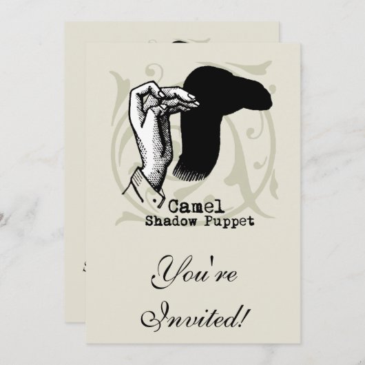 Camel Hand Puppet Shadow Games  Kaart (Voorkant / Achterkant)