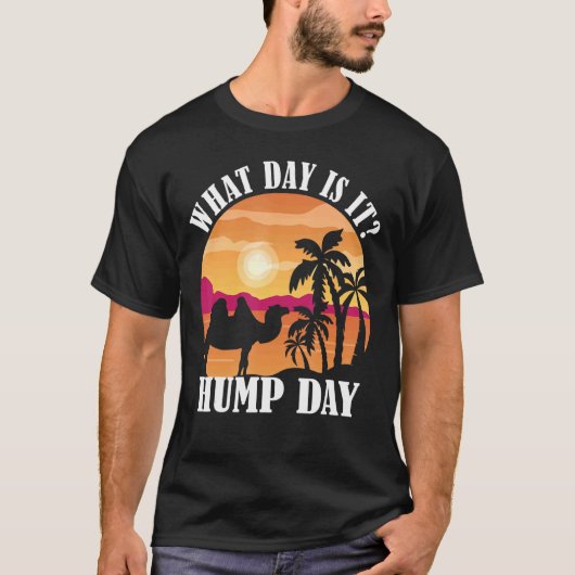 Camel Hump Day Camel Sunset Palm Tree Dag T-shirt (Voorkant)