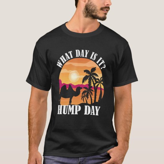 Camel Hump Day Camel Sunset Palm Tree Dag T-shirt (Voorkant)