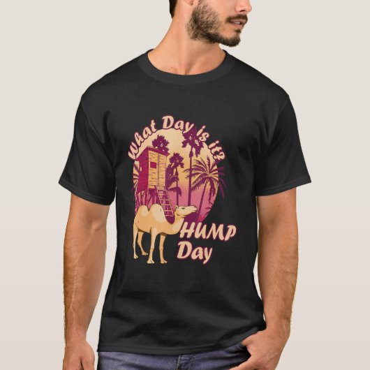 Camel Hump Day Palm Tree Nipa Hut Hump Day Camel T-shirt (Voorkant)