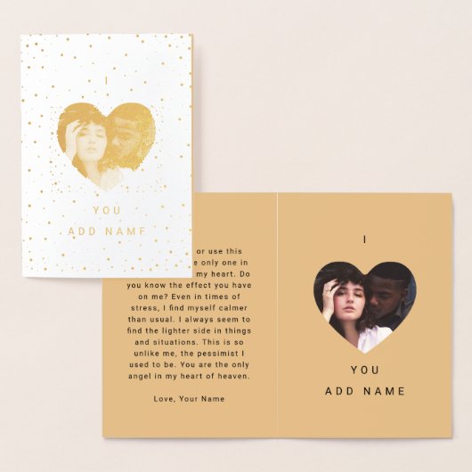 Camel Ik hou van je luxe fototekst Valentijnse  Folie Kaarten (Display)