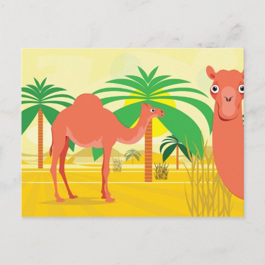 Camel illustratie briefkaart (Voorkant)