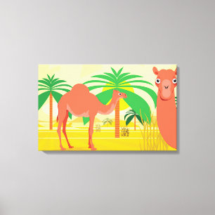 Camel illustratie canvas afdruk