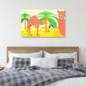Camel illustratie canvas afdruk (Insitu (Slaapkamer))