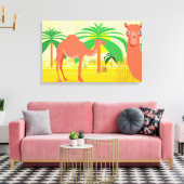 Camel illustratie canvas afdruk (Insitu (Woonkamer))