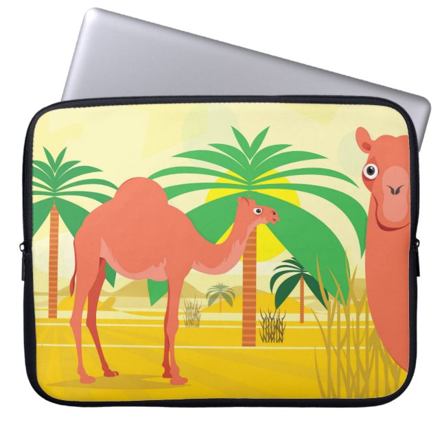 Camel illustratie laptop sleeve (Voorkant)