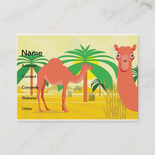 Camel illustratie visitekaartje (Voorkant)