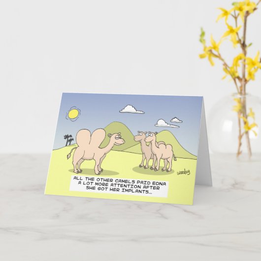 Camel Implantations - Birthday Kaart (Gele Bloem)