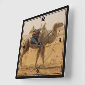 Camel in de woestijn vierkante klok (Hoek)