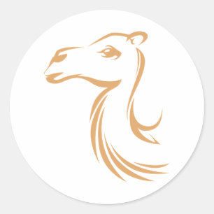 Camel in Swish Drawing Style Ronde Sticker
