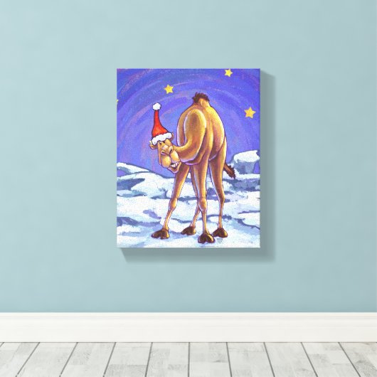 Camel Kerstmis Canvas Afdruk (Insitu (Houten vloer))