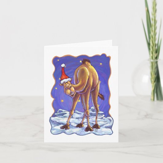 Camel Kerstmis Feestdagen Kaart (Voorkant)