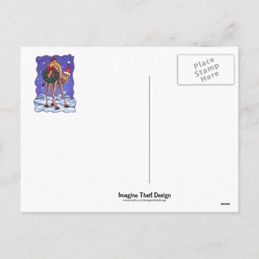 Camel Kerstmis Feestdagenkaart (Achterkant)