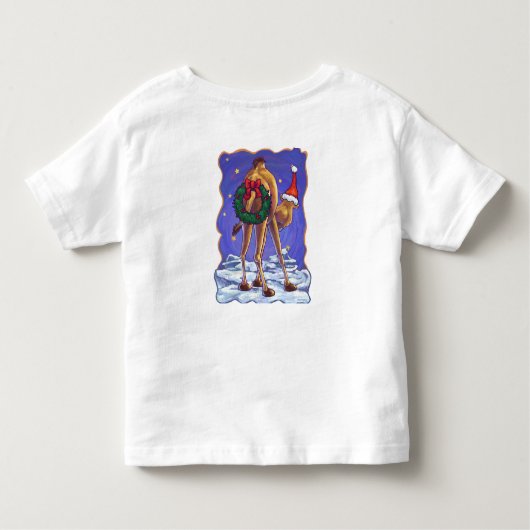 Camel Kerstmis Kinder Shirts (Achterkant)