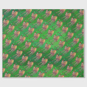 Camel Kerstmis op groen Cadeaupapier (Vlak)