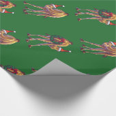 Camel Kerstmis op groen Cadeaupapier (Hoek)