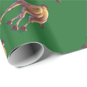 Camel Kerstmis op groen Cadeaupapier (Rol Hoek)