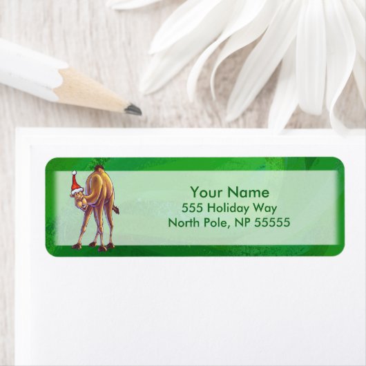 Camel Kerstmis op groen Etiket (Insitu)