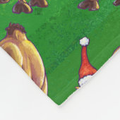 Camel Kerstmis op groen Fleece Deken (Hoek)