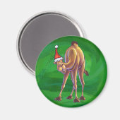 Camel Kerstmis op groen Magneet (Voorkant / Achterkant)