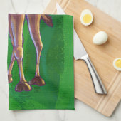 Camel Kerstmis op groen Theedoek (Quarter Fold)