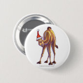 Camel Kerstmis Ronde Button 5,7 Cm (Voorkant /achterkant)
