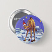 Camel Kerstmis Ronde Button 5,7 Cm (Voorkant /achterkant)
