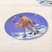 Camel Kerstmis Ronde Kartonnen Onderzetter (Gebogen)