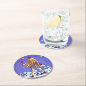 Camel Kerstmis Ronde Kartonnen Onderzetter (Insitu)