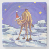 Camel Kerstmis Stenen Onderzetter (Voorkant)
