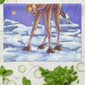 Camel Kerstmis Theedoek (Gevouwen)
