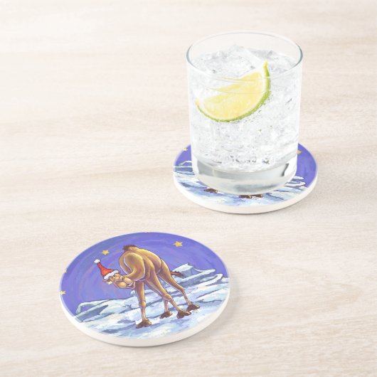 Camel Kerstmis Zandsteen Onderzetter (Zijkant)