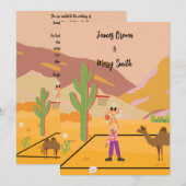 Camel Kiss bruiloft Kaart (Voorkant / Achterkant)