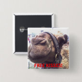 Camel Kisses Vierkante Button 5,1 Cm (Voorkant /achterkant)