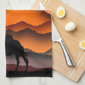 Camel Kitchen Towel Sunset Desert Theedoek (Quarter Fold)