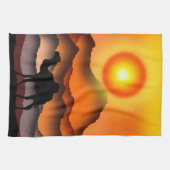 Camel Kitchen Towel Sunset Desert Theedoek (Horizontaal)