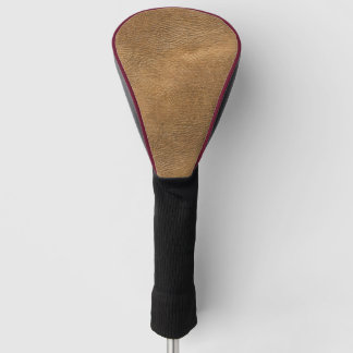 Camel-kleur lederen achtergrond golfheadcover