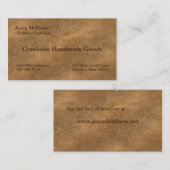 Camel-kleur lederen achtergrond Visitekaartje (Voorkant / Achterkant)