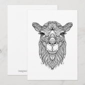 Camel Kleurplaten Kaart, Denken aan jou Feestdagenkaart (Voorkant / Achterkant)
