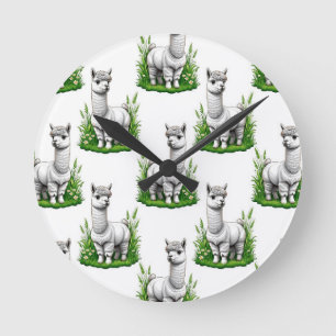 Camel lama Alpaca patroon ontwerp Ronde Klok