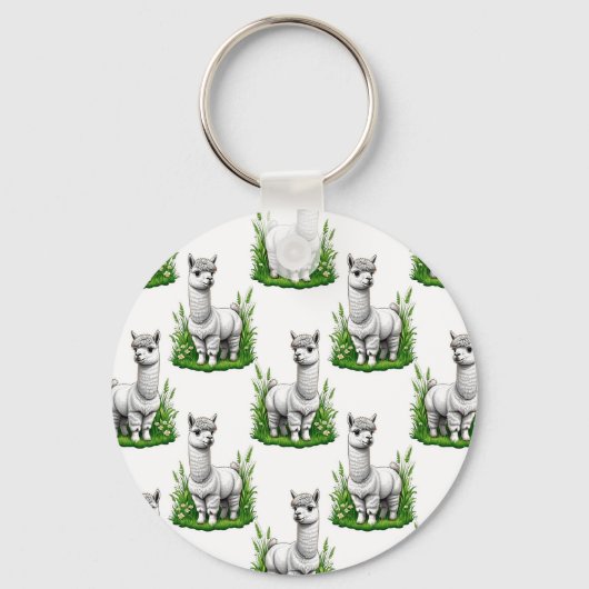 Camel lama Alpaca patroon ontwerp Sleutelhanger (Voorkant)