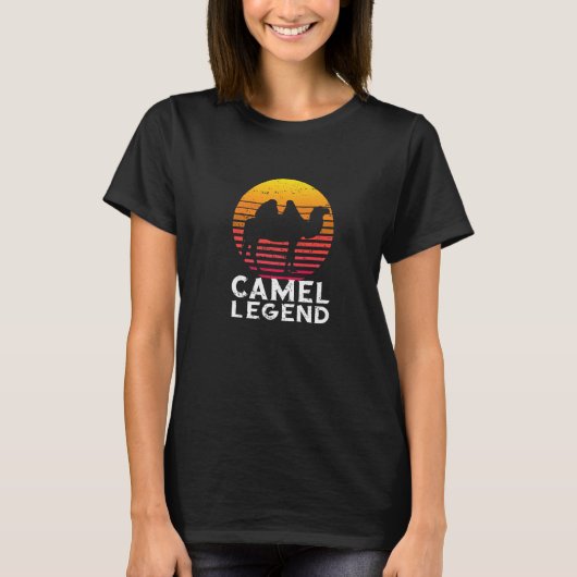 Camel Legend Retro Zonsondergang Arabian Camel An T-shirt (Voorkant)