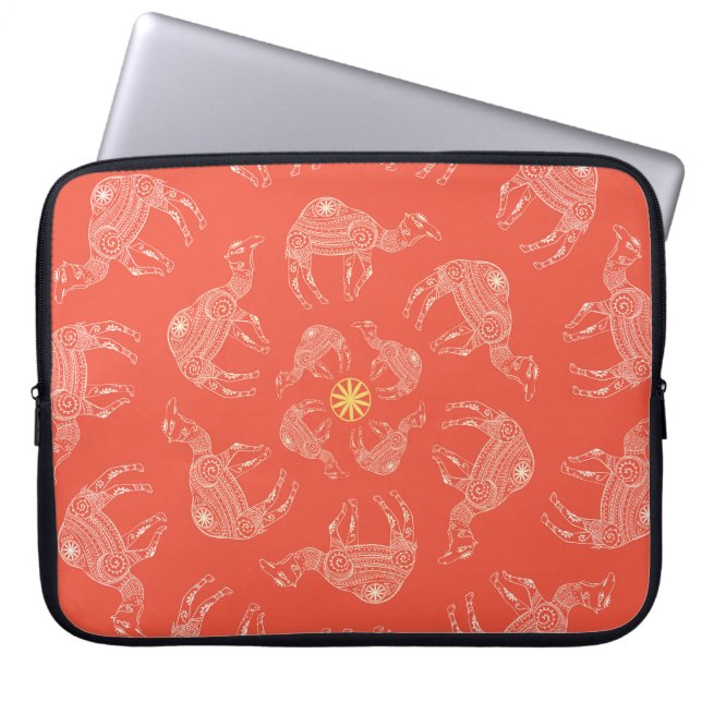 Camel Lijst:  woestijnkaart Laptop Sleeve (Voorkant)