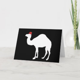 Camel met een fez feestdagen kaart